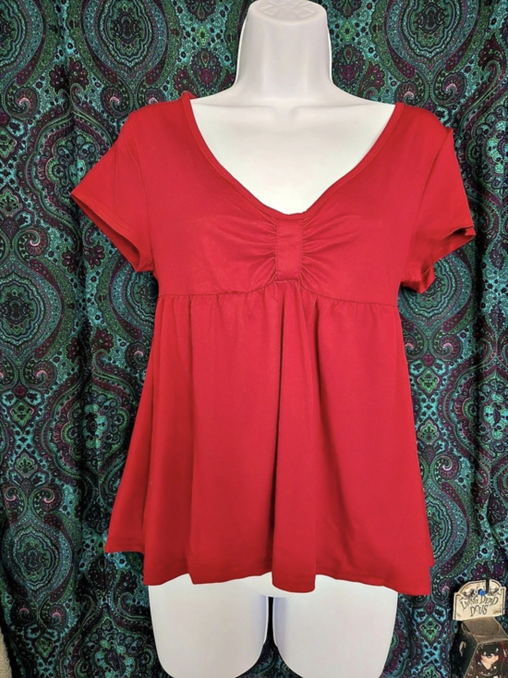 Red Short Sleeve Tunic Like New